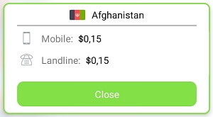 هزینه تماس از افغانستان